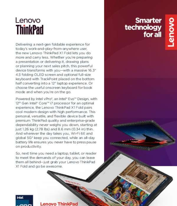 Lenovo ThinkPad X1 Fold 16 Gen 1 Datasheet.indd C16W7 9 16 thumb