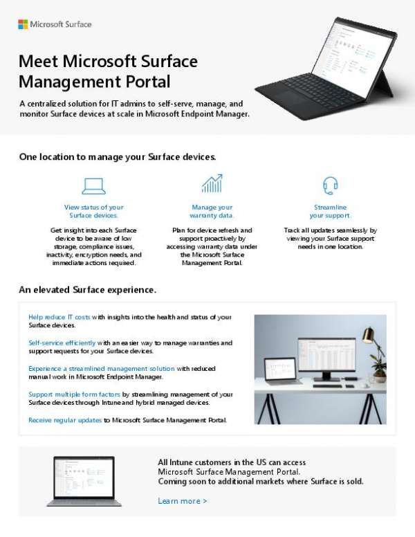 Meet Microsoft Surface Management Portal 2 Microsoft Surface Management Portal Flyer thumb