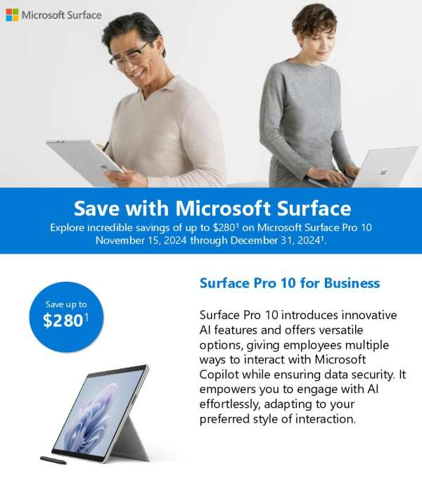 New Savings on Surface Pro 10 thumb