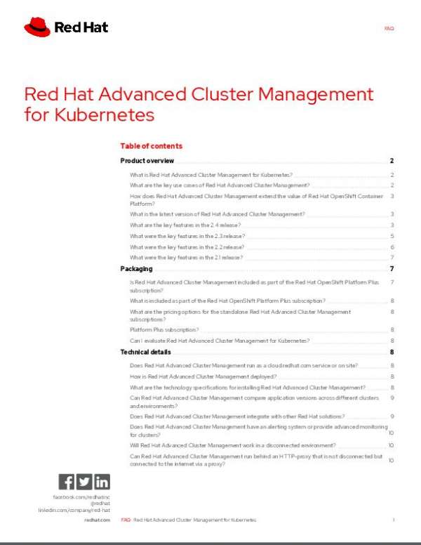Red Hat Advanced Cluster Management for Kubernetes thumb