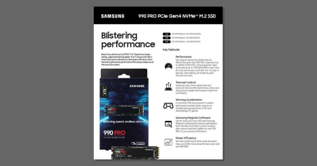 Samsung SSD Datasheet NVMe 990 PRO fb thumb