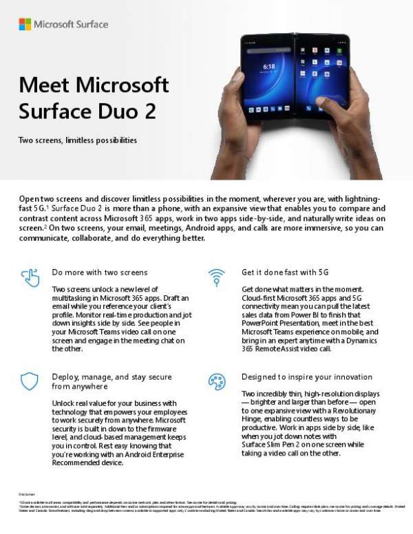 Surface Duo 2 Fact Sheet thumb