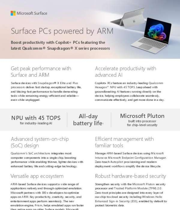 Surface PCs and ARM Flyer 4 pager thumb