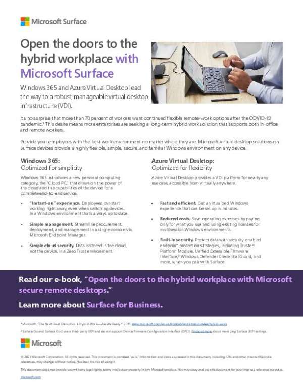 Surface Windows365 AVD Flyer 091421 thumb