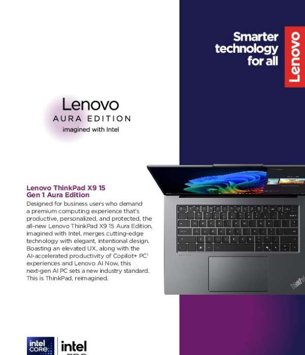 ThinkPad X9 15 Gen 1 Datasheet Aura Edition Laptop thumb