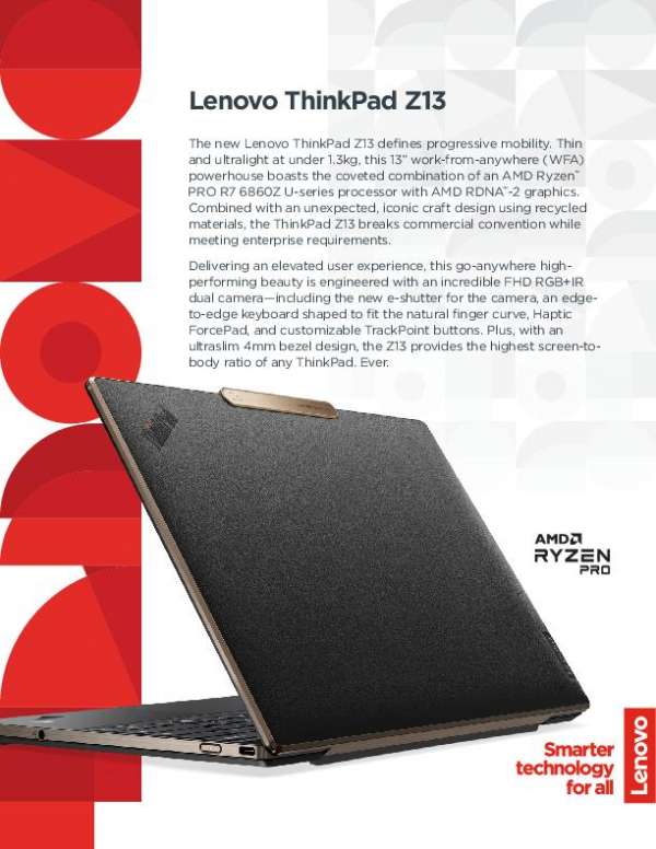 ThinkPad Z13 Gen 1 Datasheet 1 thumb