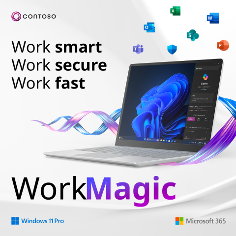 Work smart Work secure Work fast 4 socialimage Win11 Pro M365 WorkMagic smart secure fast